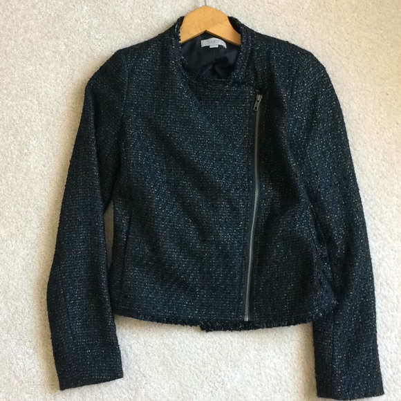 LOFT Black/Gold Tweed Blazer - Picture 2 of 4